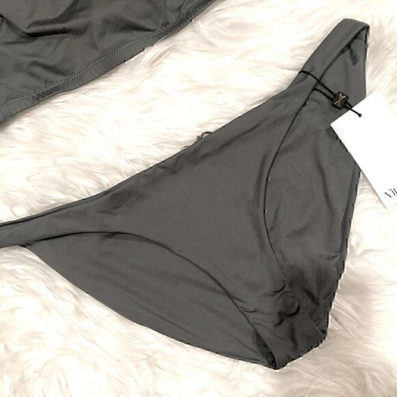 NWT Vitamin A Mila Bandeau Top & Luciana Bottom Swim SET Seagreen Size L - Picture 8 of 10